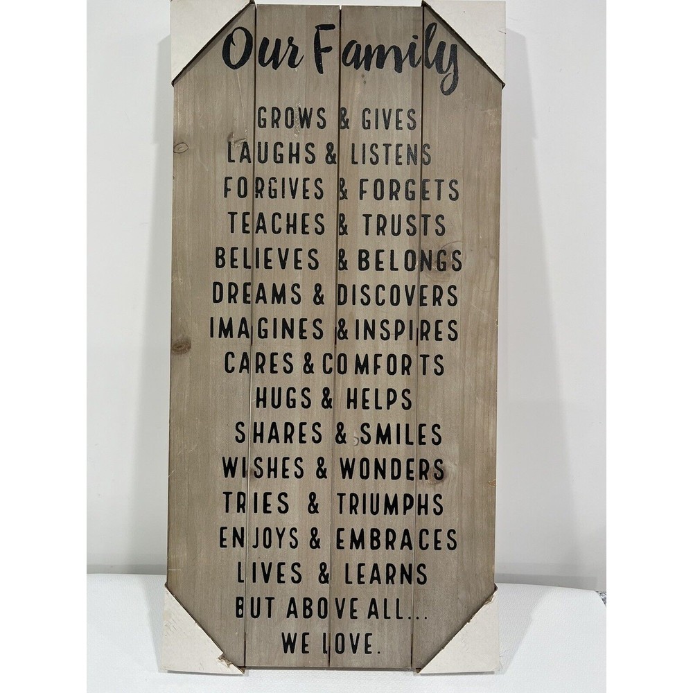 Our Family Home Decor Wood Frame New